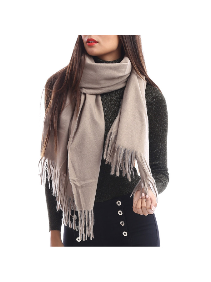 Echarpe taupe effet cachemire