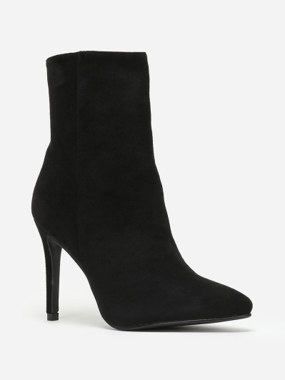 Bottines pointues noires à talon aiguille