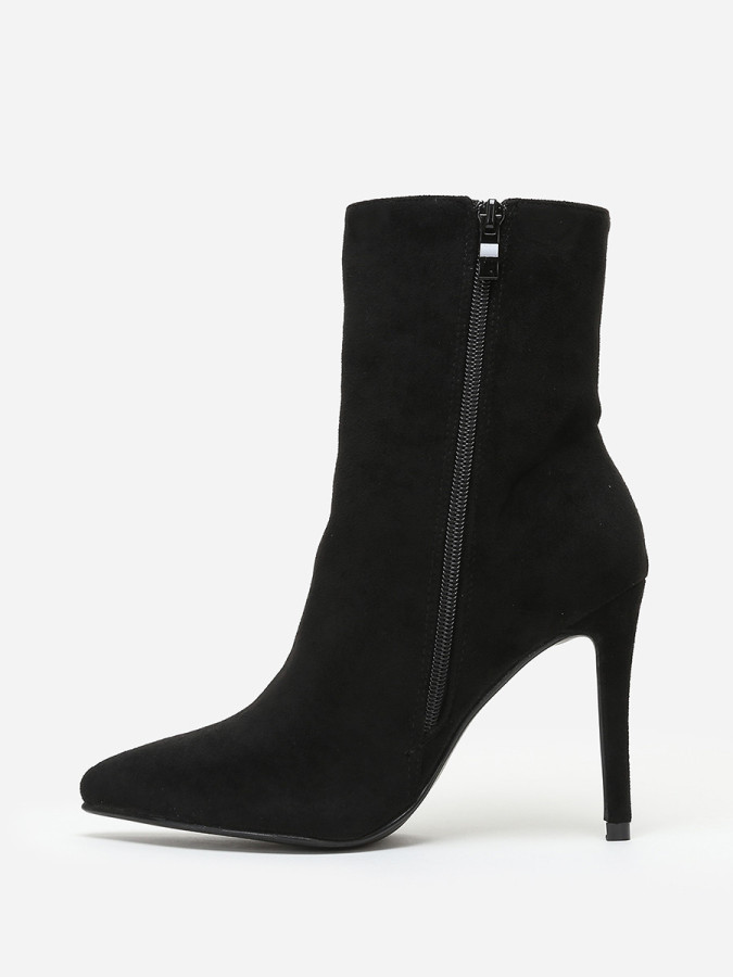 Bottines pointues noires à talon aiguille