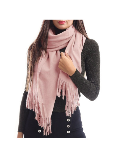 Echarpe vieux rose effet cachemire