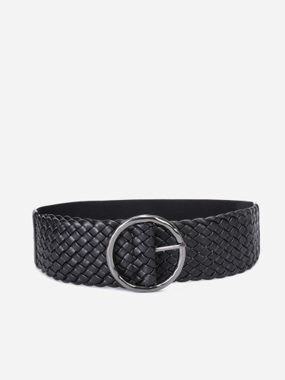 Ceinture taille noire tressée