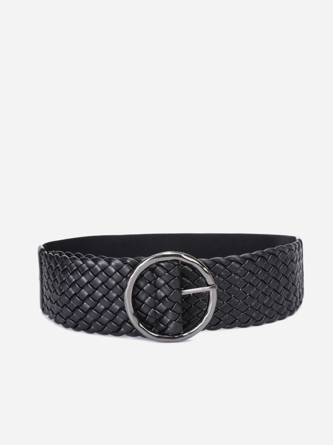 Ceinture taille noire tressée