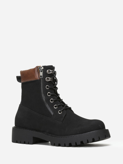 Rangers zippées en suédine noire