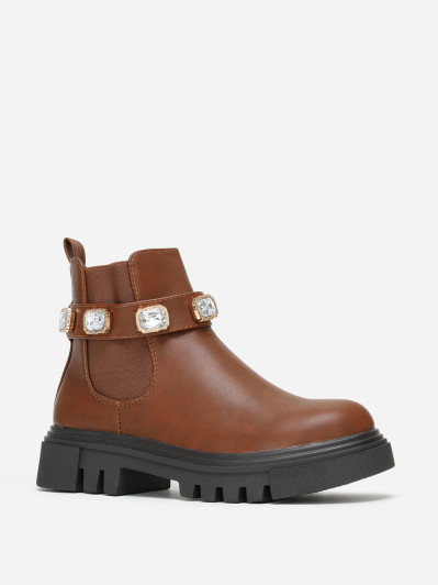 Chelsea marron à bride bijoux