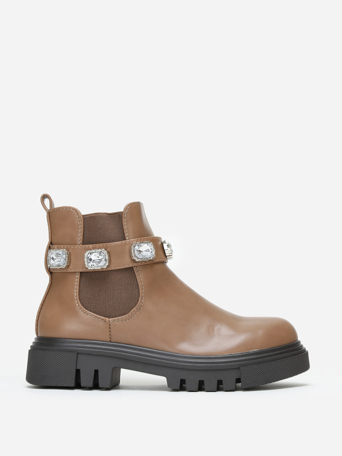 Chelsea marron clair à bride bijoux