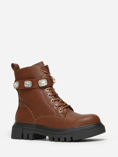 Rangers marron à bride bijoux