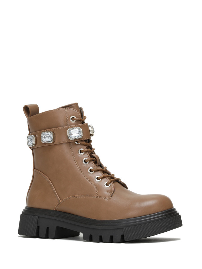 Rangers marron clair à bride bijoux