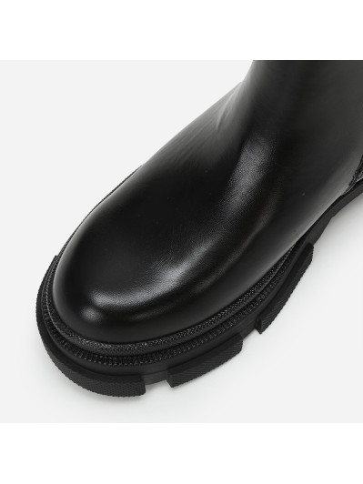 Bottines chelsea noires à plateforme crantée