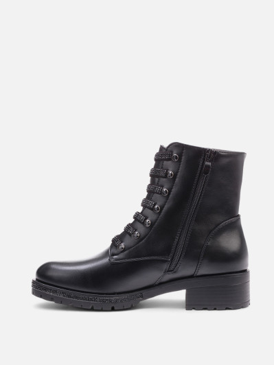 Rangers noires à lacets à strass