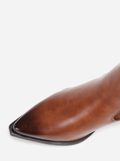 Bottines chelsea camel à bout pointu