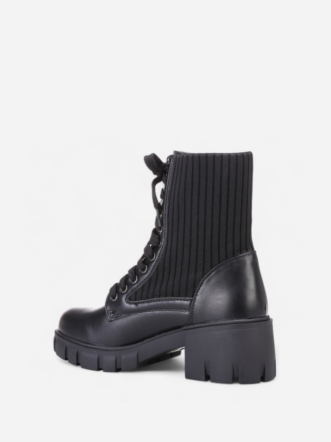 Rangers bi-matières à plateforme crantée