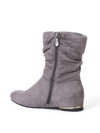 Bottines plissées et compensées à pampilles