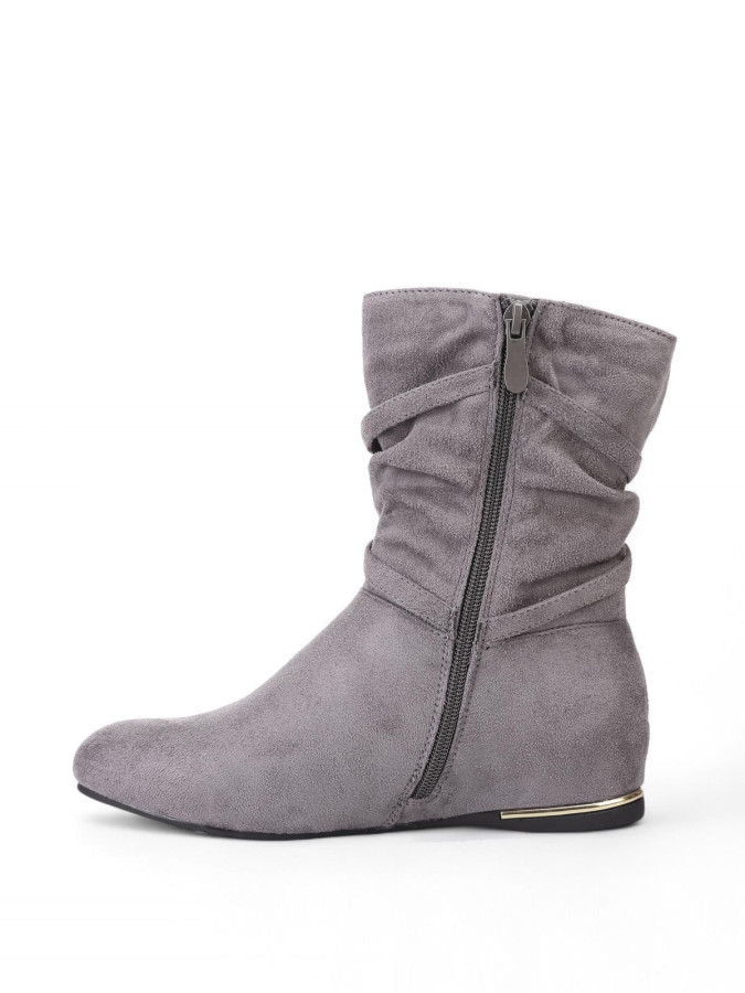 Bottines plissées et compensées à pampilles