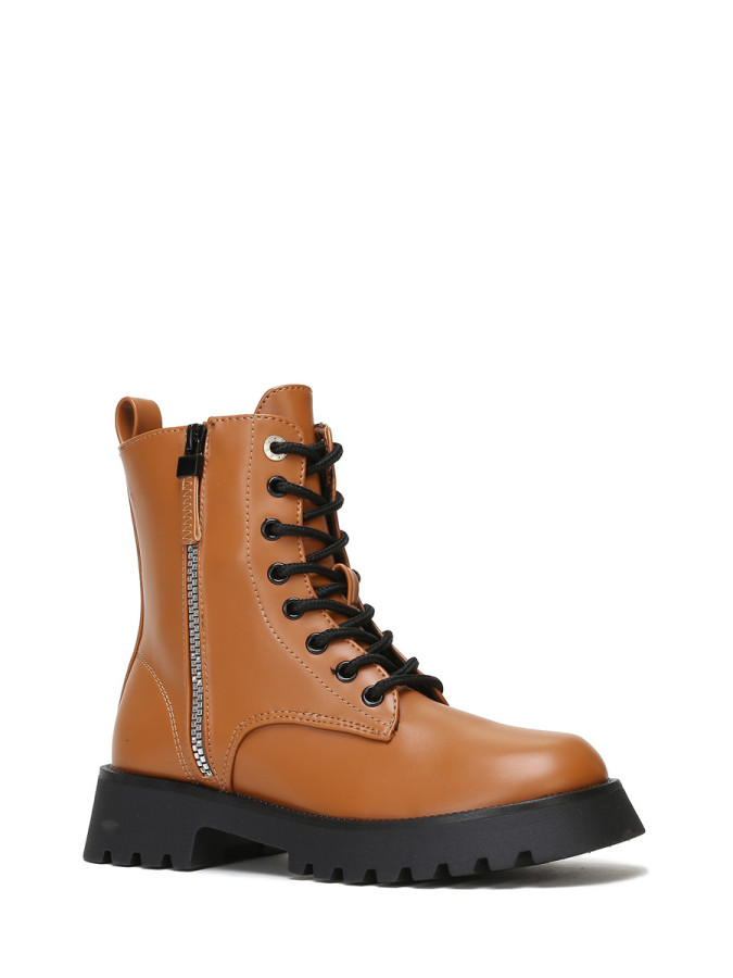 Rangers camel à zip argenté