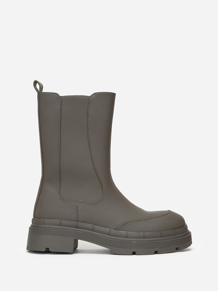 Bottines crantées style chelsea kaki mates