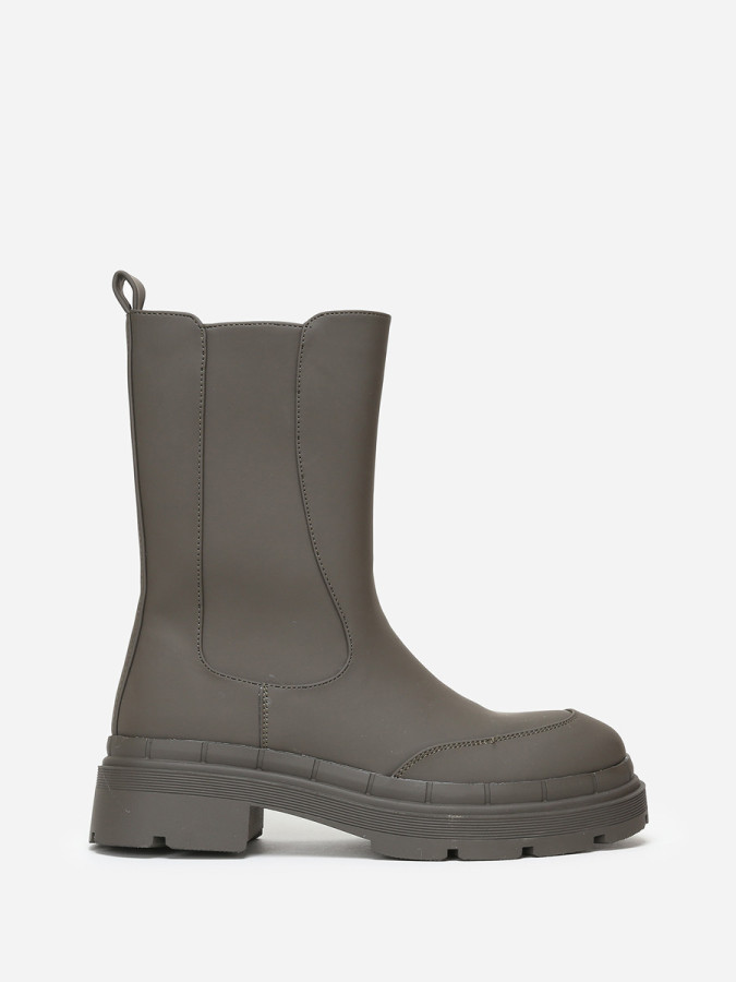 Bottines crantées style chelsea kaki mates