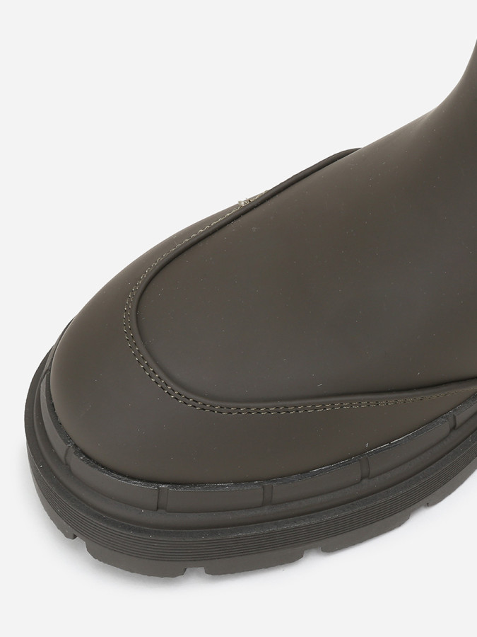 Bottines crantées style chelsea kaki mates