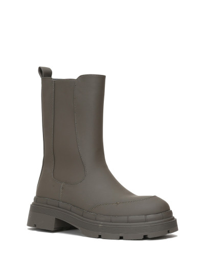 Bottines crantées style chelsea kaki mates