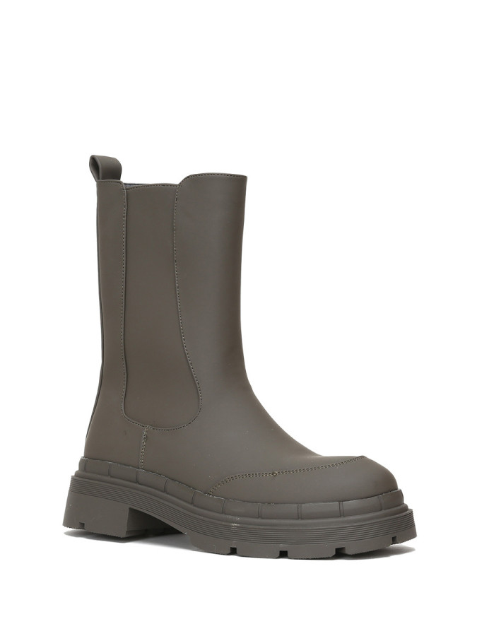 Bottines crantées style chelsea kaki mates