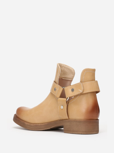 Bottines ajourées beiges avec brides